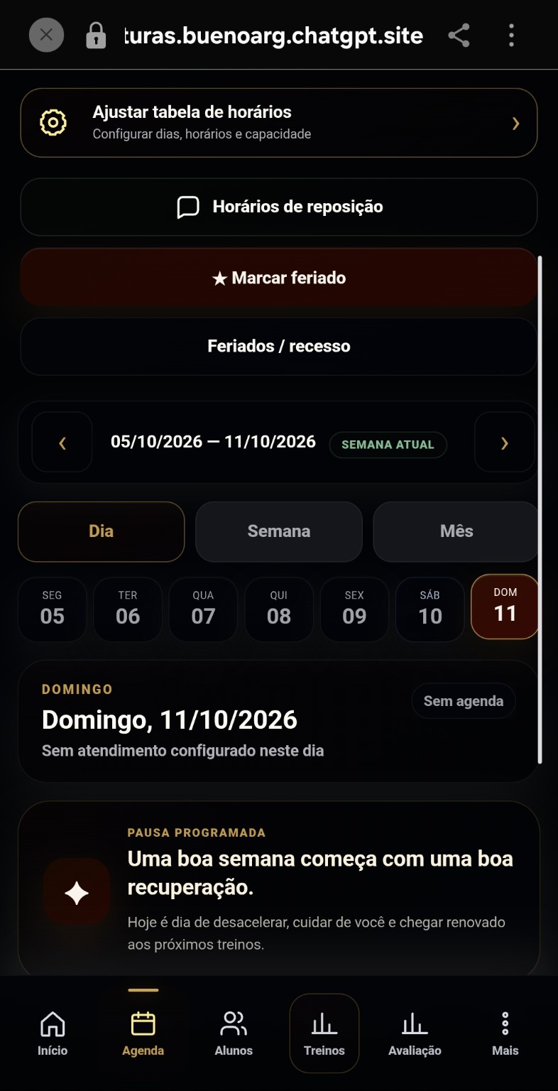 Agenda real com indicadores de ocupação e reposições